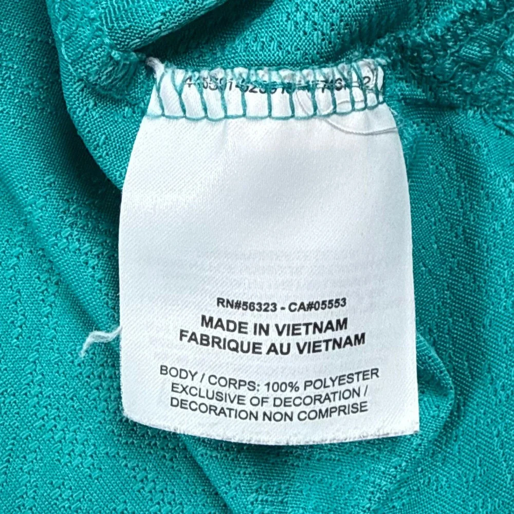 Nike Dri-Fit Mens XL Teal Floral Jacquard Performance Golf Polo Shirt